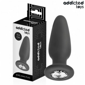 ADDICTED TOYS - gyöngyös szilikon análzáró (L, 12,6 cm)