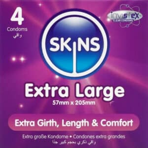 SKINS – Extra nagy prémium óvszer 4-es csomagban