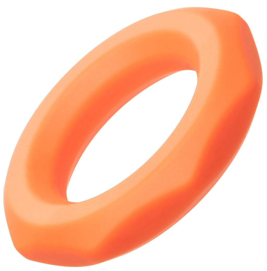 Sexagon Alpha – prémium szilikon péniszgyűrű, 37mm, narancs