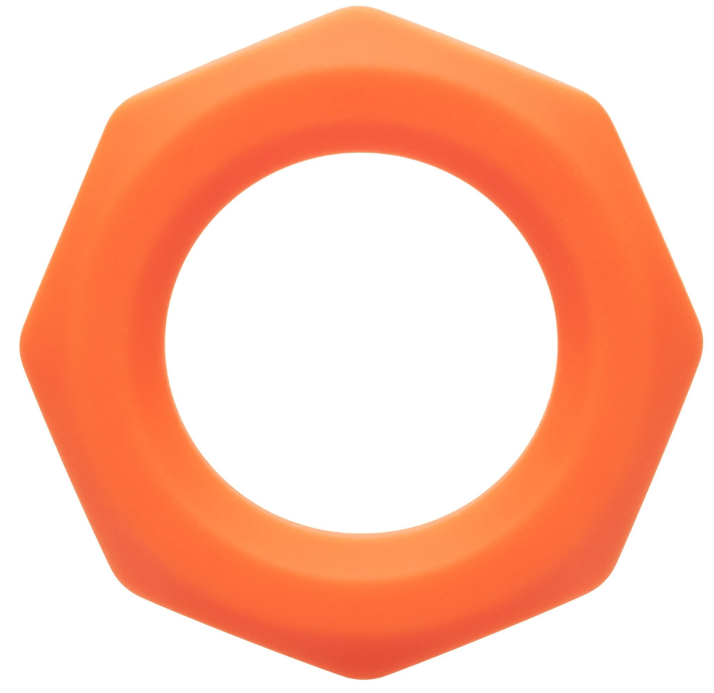 Sexagon Alpha – prémium szilikon péniszgyűrű, 37mm, narancs - Image 3