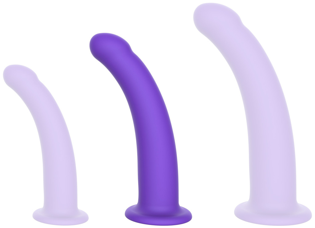 Harness Dong M Purple – prémium vibráló dildó púderrózsaszínben