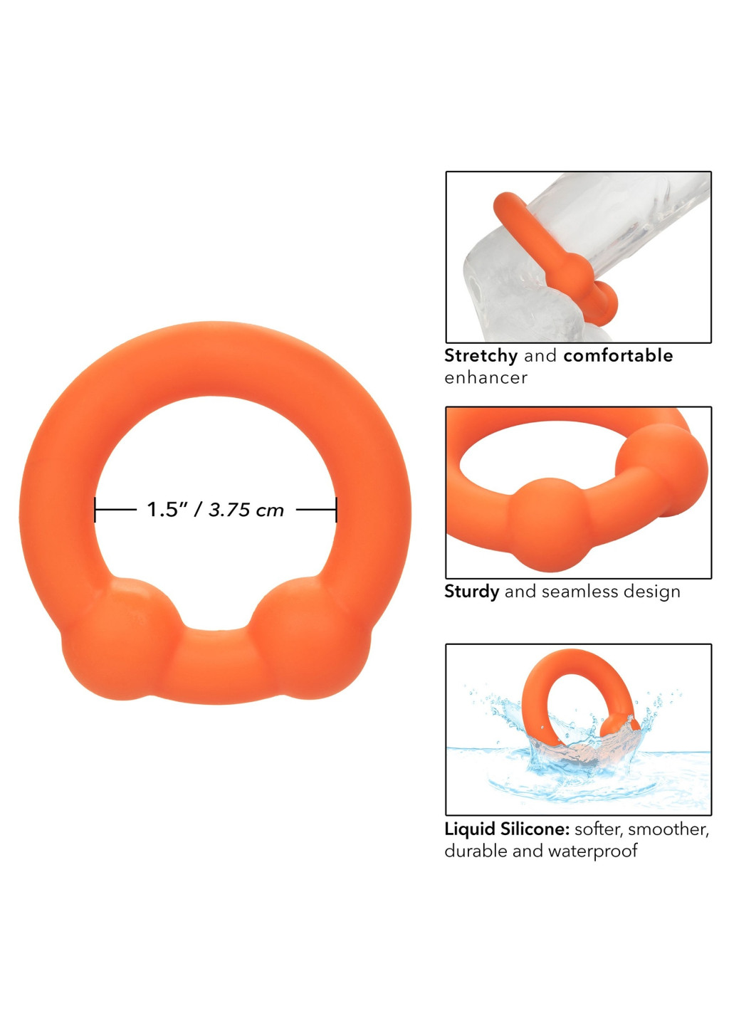 Cockring Alpha Dual Ball – duplagyöngyos péniszgyűrű 37 mm - Image 7
