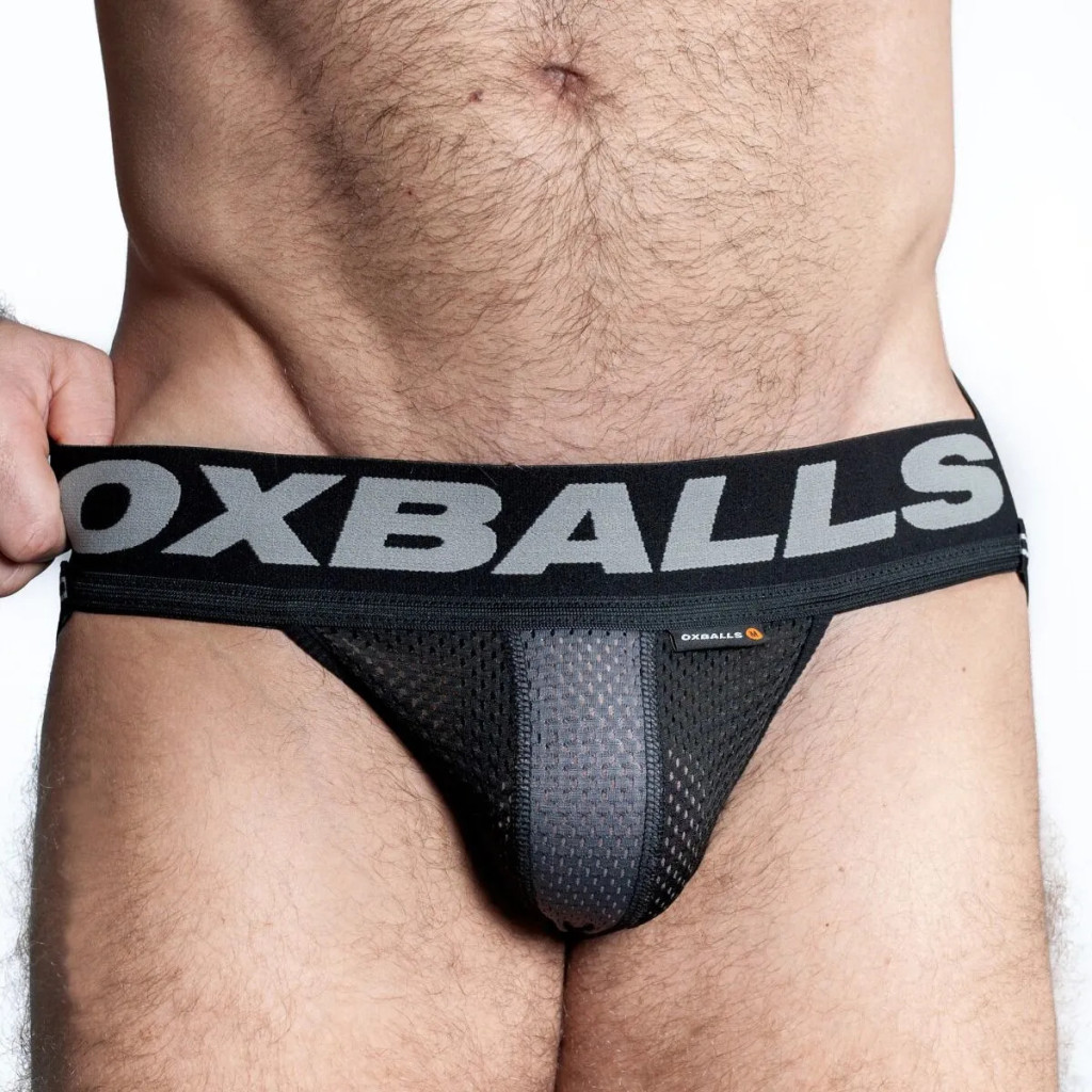 Oxjok Airmesh – stílusos fekete jockstrap intim viselet