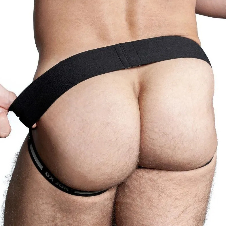 Oxjok Airmesh – légies férfi jockstrap fekete színben - Image 2