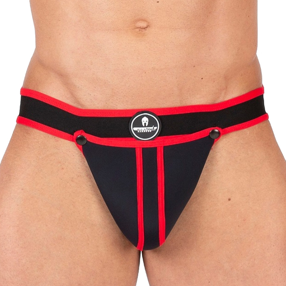 Prémium Jockstrap - Fekete-Piros Elegancia