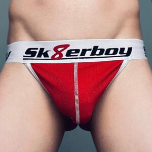 Sk8erboy – hálós piros jockstrap, stílusos erotika