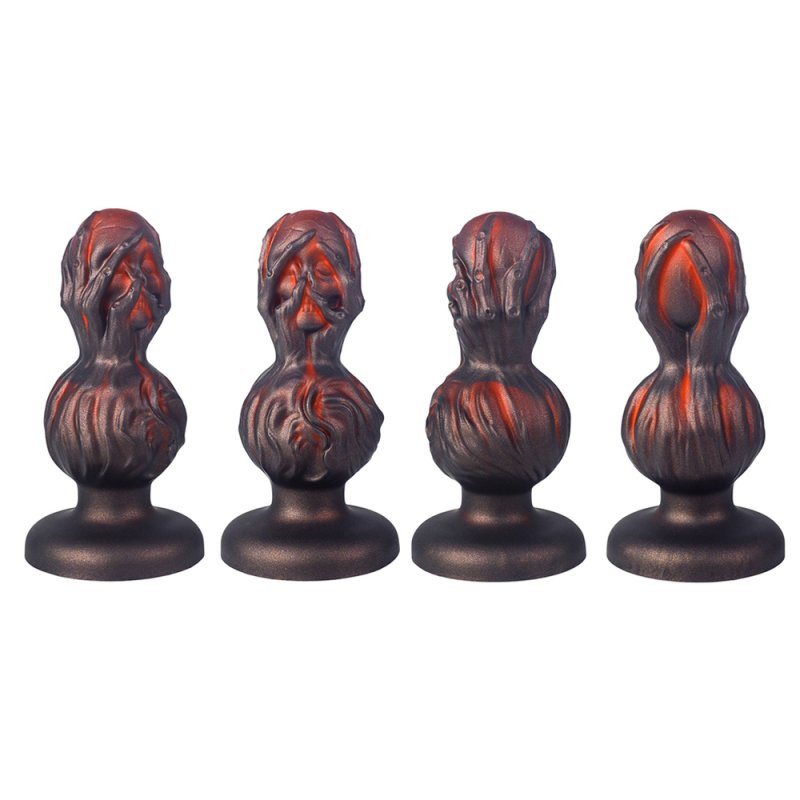 Skullis XS Plug – prémium anális izgató 9 x 4 cm, piros-fekete - Image 2