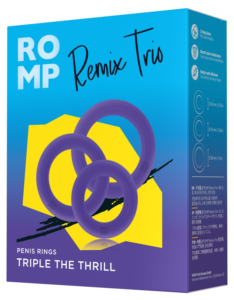 Remix Trio – 3 db prémium lila péniszgyűrű - Image 2