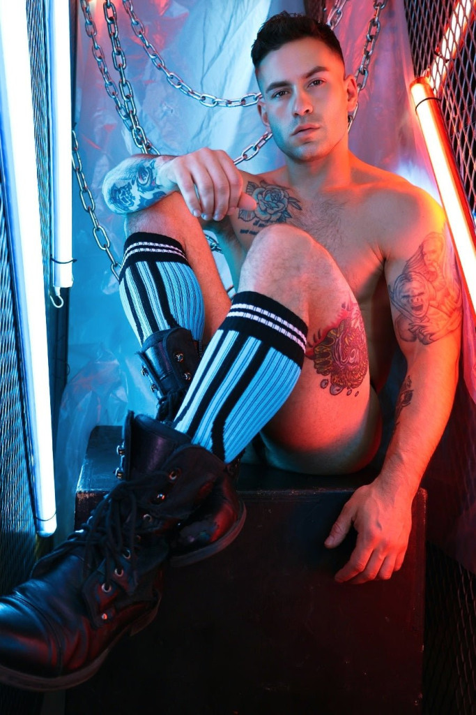 Chaussettes hautes Sucker – érzéki kék combfelső zoknik - Image 3