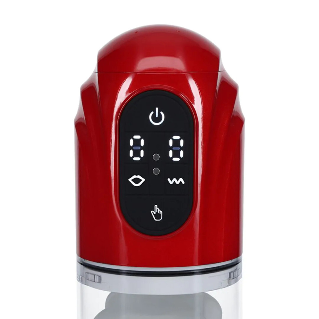 TechnoThrust – vibráló és vákuumos maszturbátor, piros - Image 4