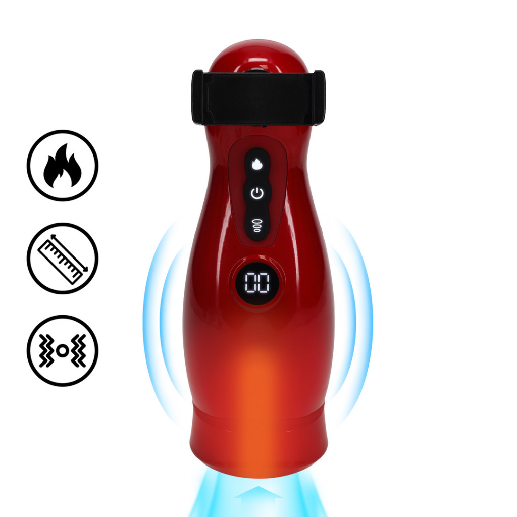 Virtuo – vibráló és vákuumos maszturbátor, piros