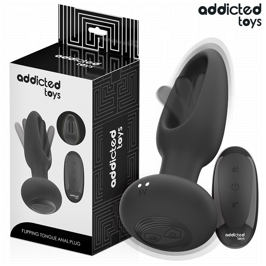 ADDICTED TOYS – vibráló nyelvű anális dugó távirányítóval