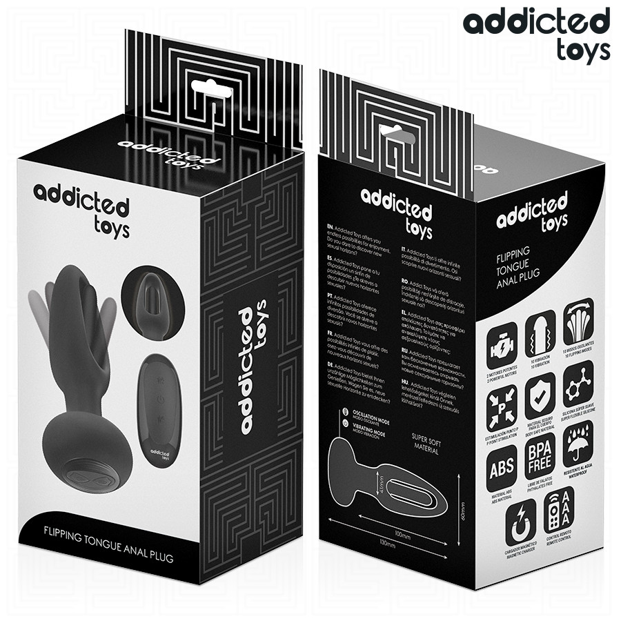 ADDICTED TOYS – vibráló nyelvű anális dugó távirányítóval - Image 7