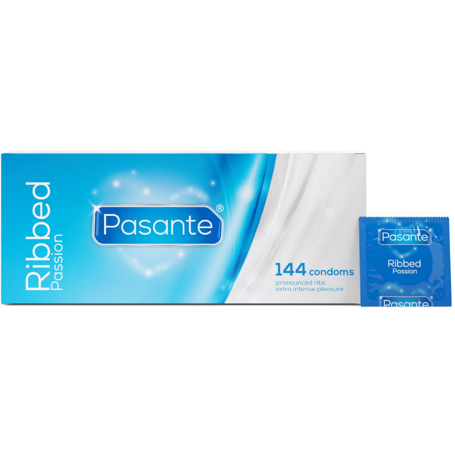 Pasante – bordázott szenvedély óvszer, 144 darabos doboz - Image 2