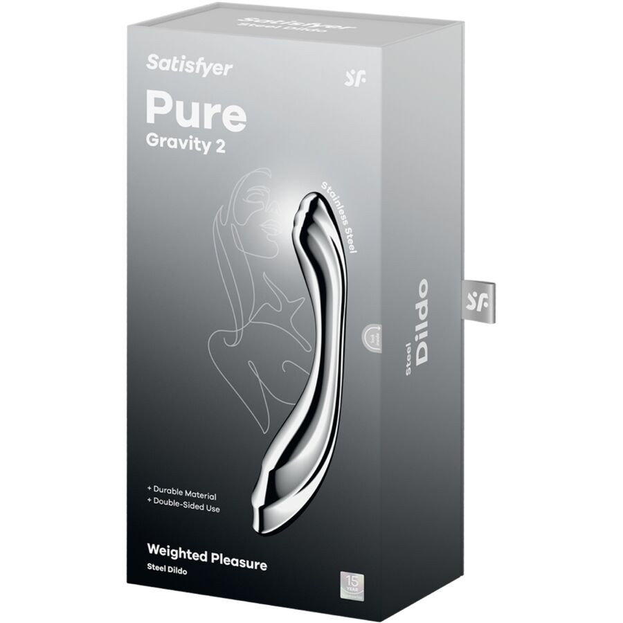SATISFYER Pure Gravity 2 – prémium, rozsdamentes, dupla dildó - Image 5