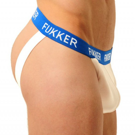Fukker – prémium fehér-kék jockstrap férfiaknak - Image 2
