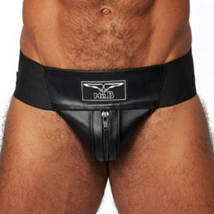 Mister B Bőr Jockstrap – elegáns fekete férfi alsó