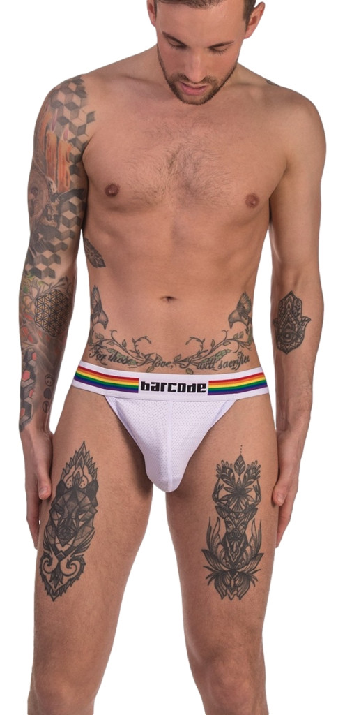 Barcode Pride – fehér jockstrap intim élményhez - Image 4