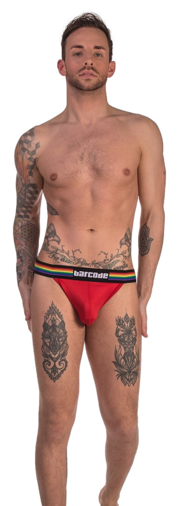 Barcode Pride - piros férfi jockstrap intimbilincsekhez - Image 4