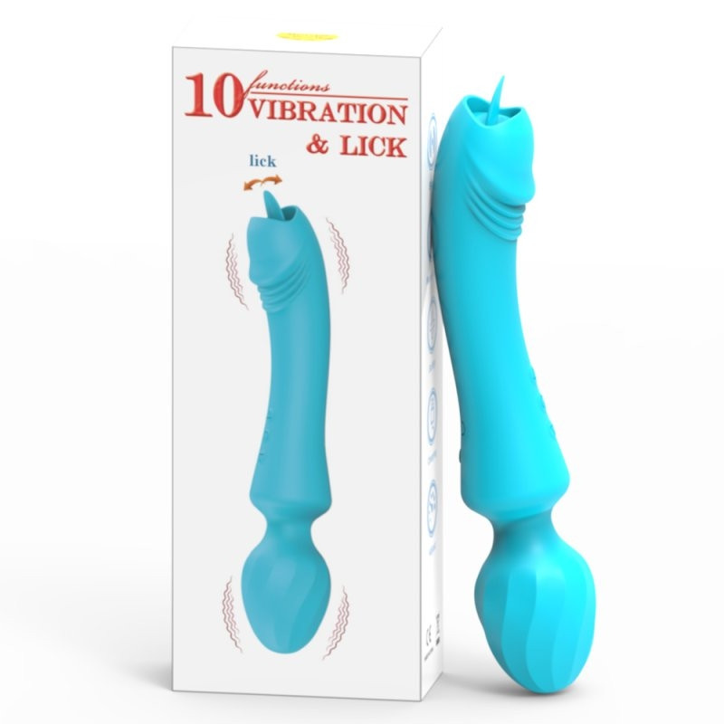 Vibráló varázspálca – 20cm-es csiklóizgató türkiz színben - Image 2