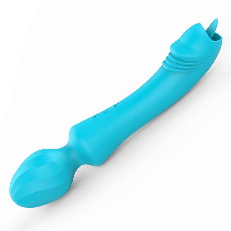 Vibráló varázspálca – 20cm-es csiklóizgató türkiz színben - Image 3