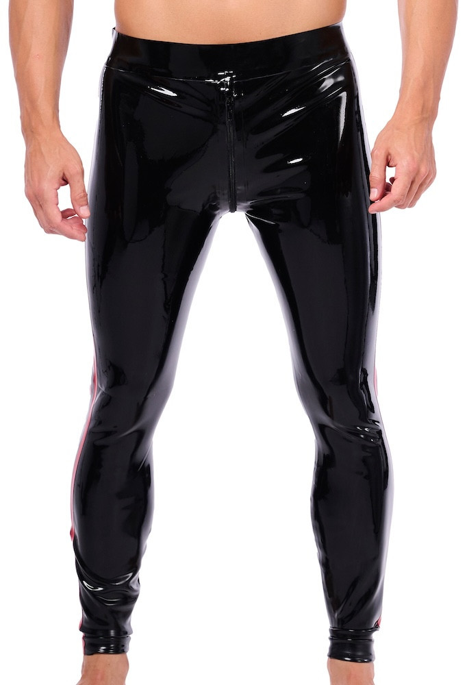 Xrub – fekete-piros latex nadrág elülső-hátsó cipzárral - Image 3