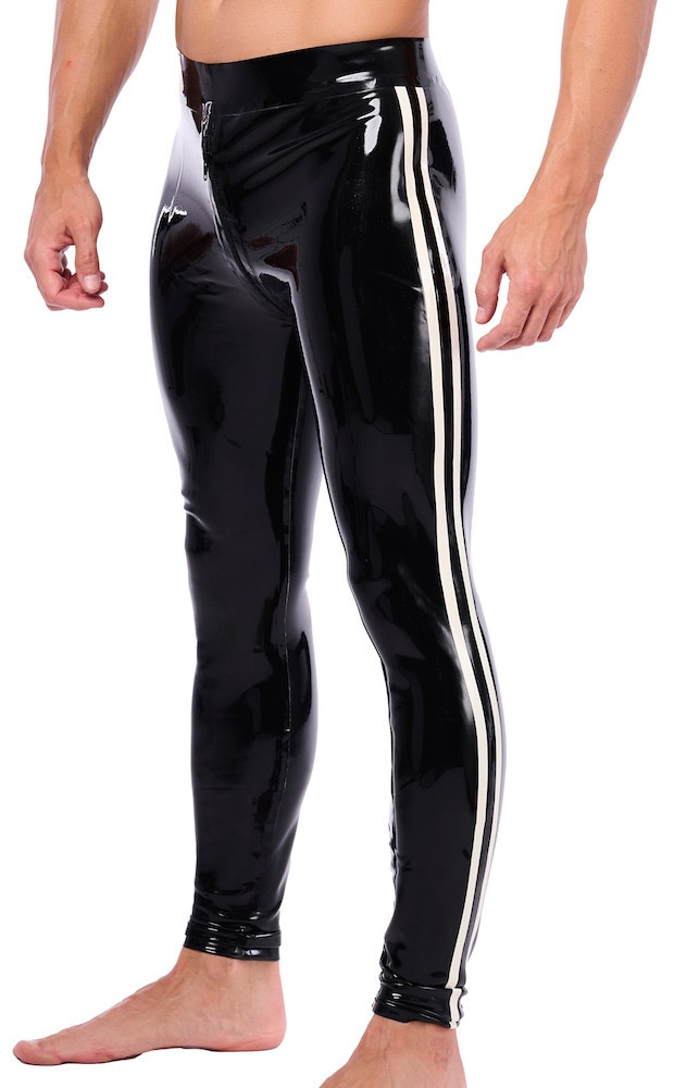 Xrub – latex nadrág elöl/hátul zipzárral, fekete-fehér