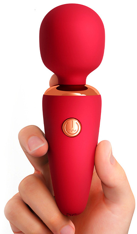 Mini Wand – 10 cm-es, krémes vibráló masszírozó piros