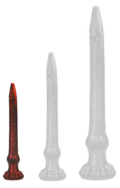 HEELIX S – prémium piros dildó (28 x 4 cm)