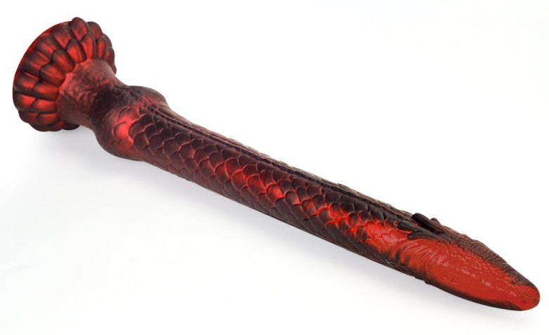 HEELIX S – prémium piros dildó (28 x 4 cm) - Image 4