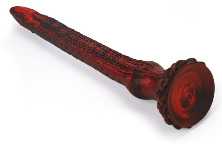 HEELIX S – prémium piros dildó (28 x 4 cm) - Image 5