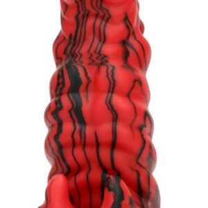 Fantasy Hybrixis – prémium piros-fekete dildó 18 cm