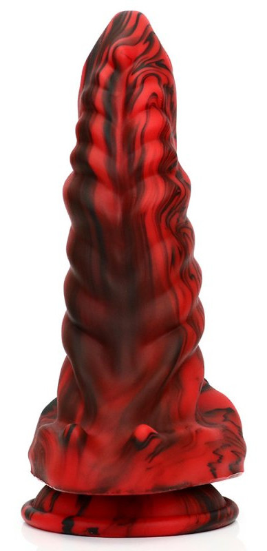Fantasy Hybrixis – prémium piros-fekete dildó 18 cm - Image 2