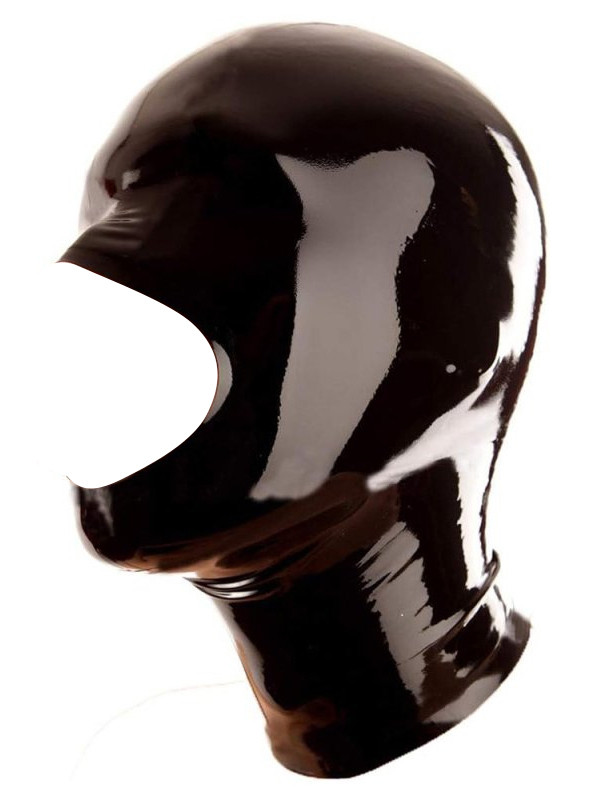 Openose Black – latex felső bőrsapkás maszk