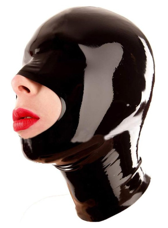 Openose Black – latex felső bőrsapkás maszk - Image 2