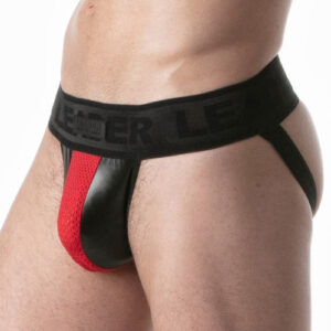 Jockstrap Brut – fekete-piros stílusos férfi alsónemű