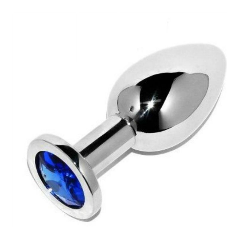 METAL HARD – kis méretű gyémánt anális plug kék 5,71 cm - Image 2