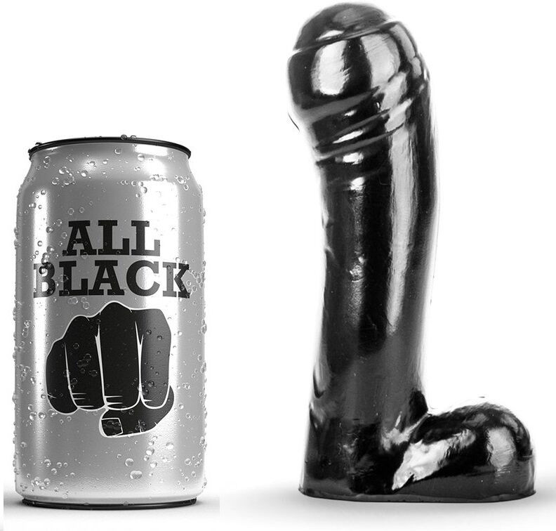 ALL BLACK – 15 cm-es prémium dildó fekete színben