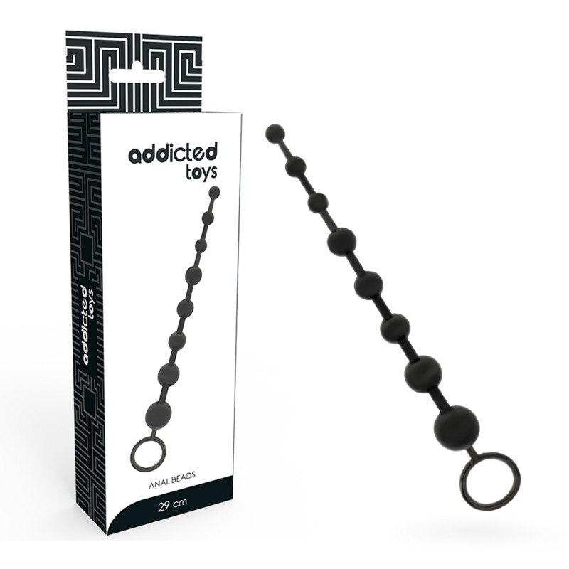 ADDICTED TOYS – 29 cm-es fekete anális gyöngyök - Image 2