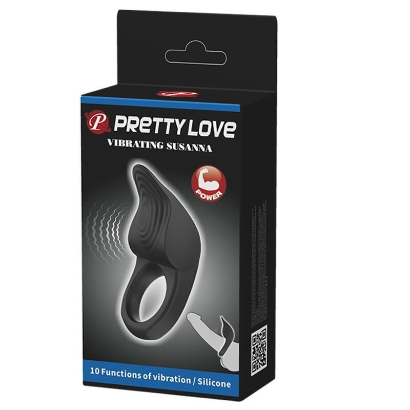 Pretty Love Susanna – vibráló péniszgyűrű fekete - Image 9