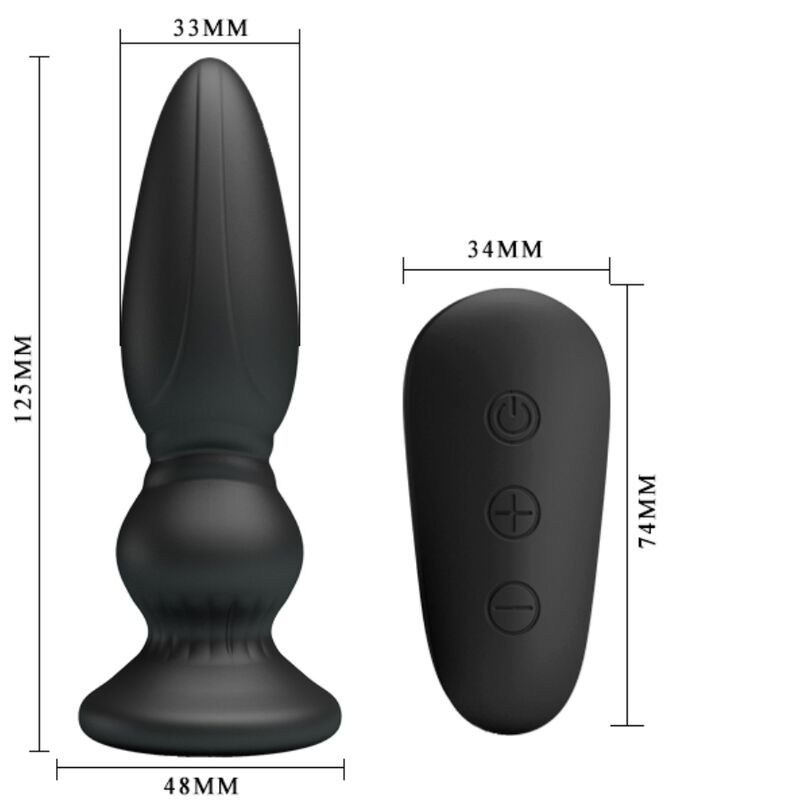 MR PLAY – erőteljes távirányítós anális vibrátor fekete - Image 5