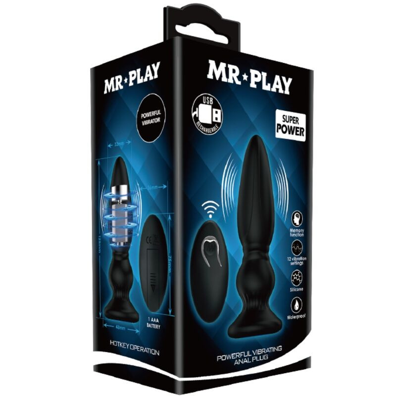 MR PLAY – erőteljes távirányítós anális vibrátor fekete - Image 9