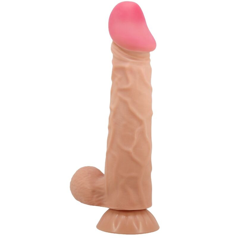 PRETTY LOVE - élethű 24 cm-es dildó csésze szívással