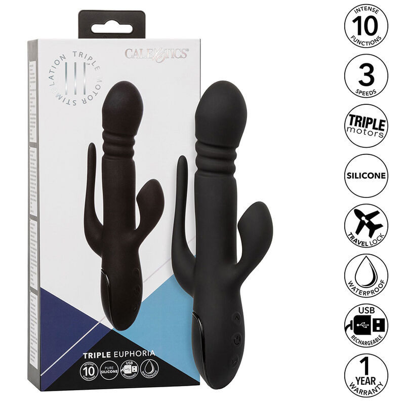 CalExotics – hármas élvezetű vibrátor fekete színben - Image 2