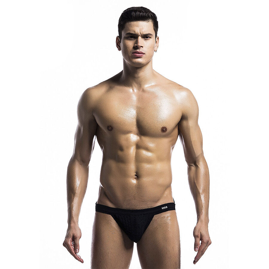 MOB – prémium fekete jockstrap fürdőruha L méret