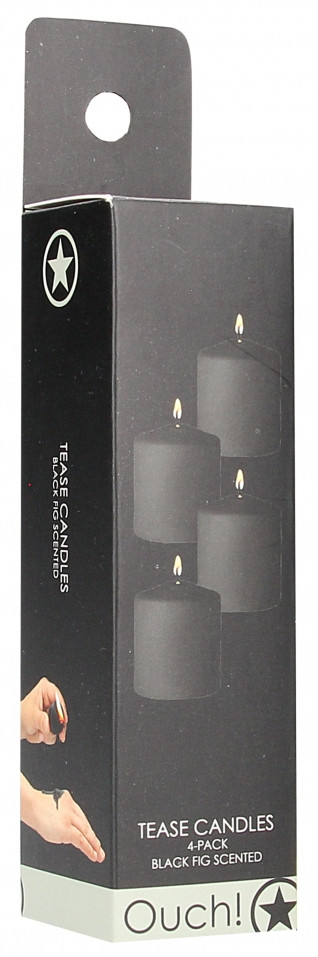 Tease – 4 db fekete füge illatú paraffin gyertya - Image 2