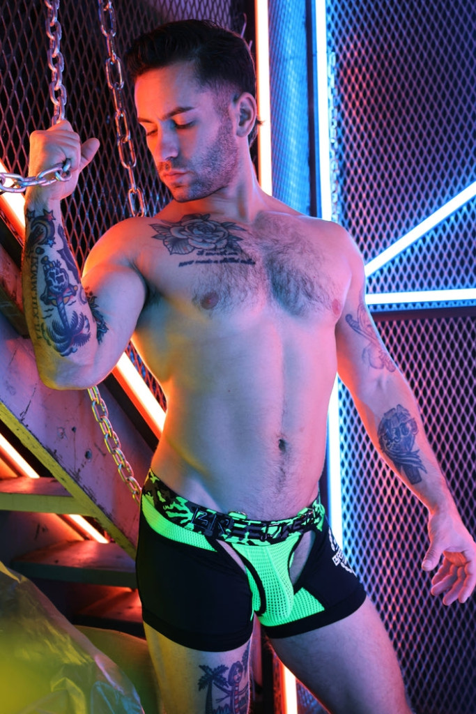 Boxer alsó nélküli – neo kamuflázs fekete-zöld neon - Image 4