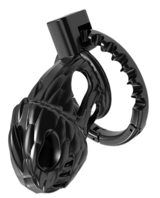 Dinocock Cage – prémium, fekete pénisz ketrec 10 x 3,7 cm