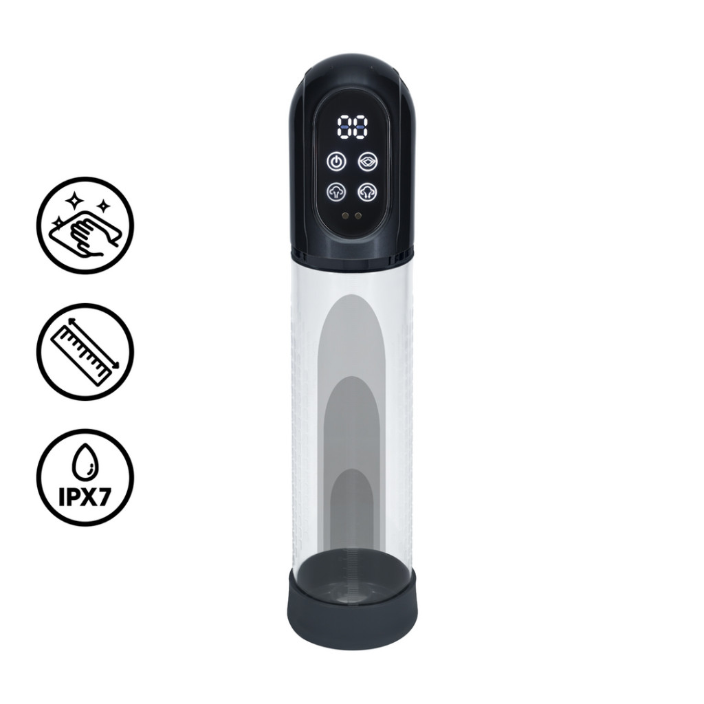 Engage – fekete prémium péniszpumpa 20 x 6 cm