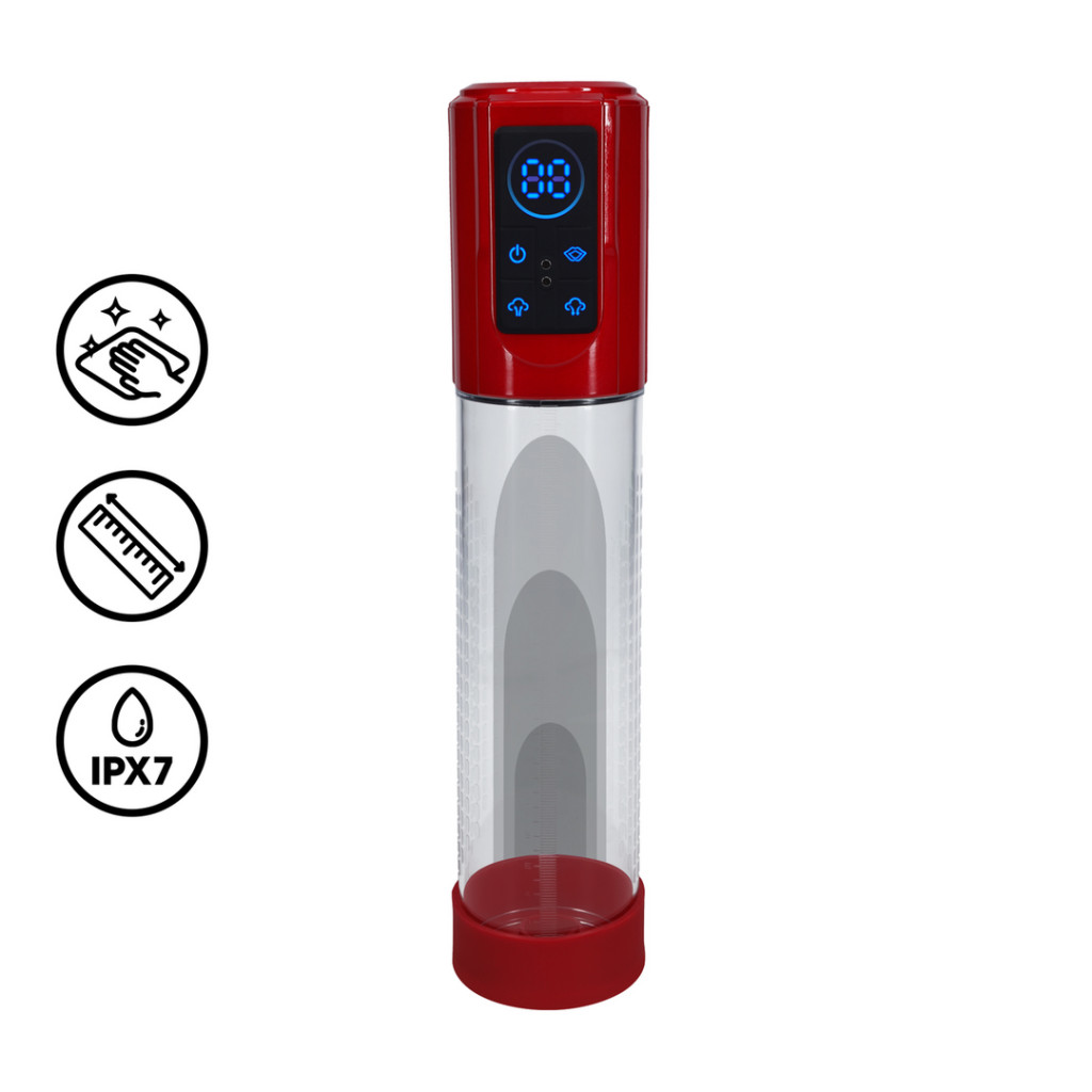 Megalift – piros prémium péniszpumpa 20 x 6 cm